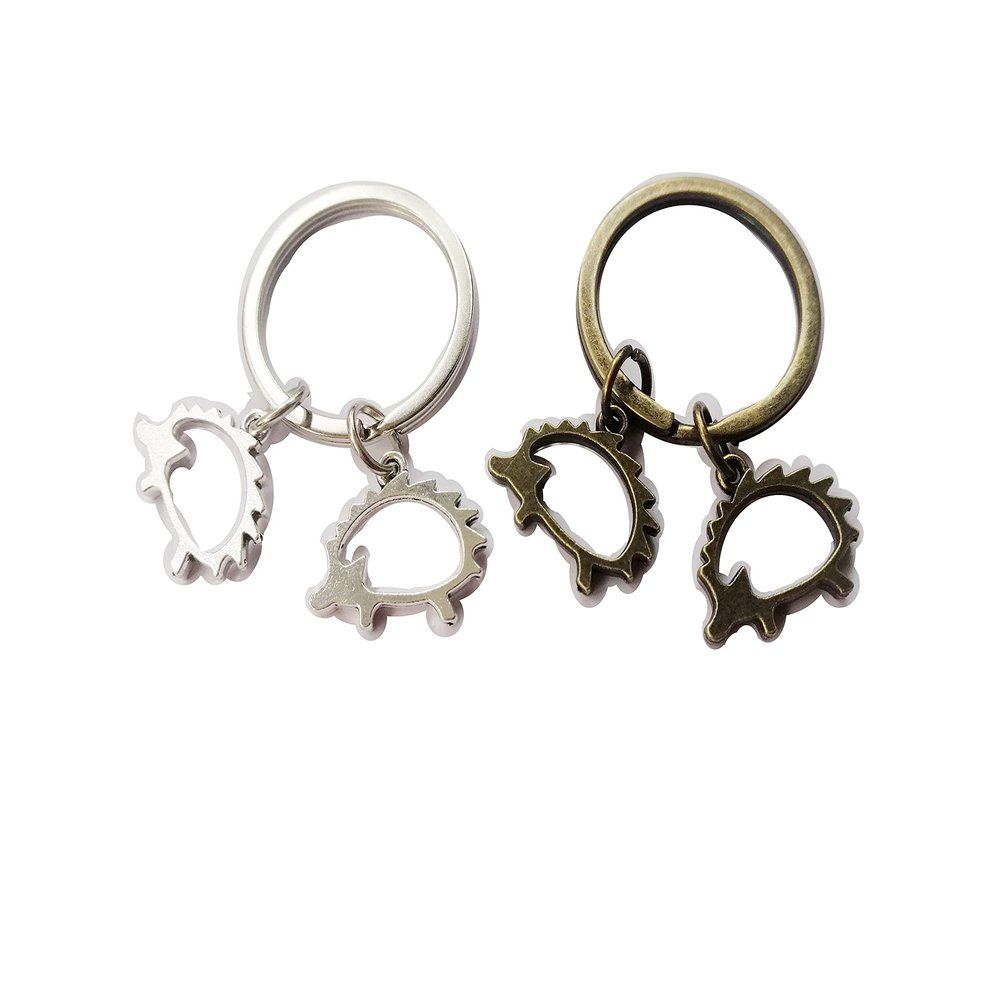 Hollow Animal Hedgehog Hedgepig Charms Keychain For Women Girl Simple jewelry (2pc keyring #11)