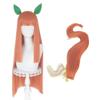 osseoca Orange Straight Long Synthetic Hair Anime Halloween Carnival Comic Exhibition Cosplay Hair Natural Ombre Wigs with Bangs (Hair+ear+tail+hairnet) view 1