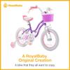 RoyalBaby Stargirl 12 Inch Kids Outdoor Bicycle with Accessory Basket, Bell, Thick Wheels, and Safety Training Wheels for Ages 2-4, Purple view 2