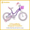 RoyalBaby Stargirl 12 Inch Kids Outdoor Bicycle with Accessory Basket, Bell, Thick Wheels, and Safety Training Wheels for Ages 2-4, Purple view 3