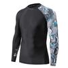 ADOREISM Men's Splice Compression Long Sleeve Rash Guard Surf Swim Shirt UV Sun Protection UPF 50+ (Snake Scale,M) view 1