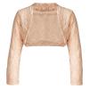 CHICTRY Girls Lace Long Sleeve Shrug Bolero Open Front Cardigan Wedding Flower Dress Cover ups Beige 4 Years view 1