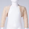 CHICTRY Girls Lace Long Sleeve Shrug Bolero Open Front Cardigan Wedding Flower Dress Cover ups Beige 4 Years view 3
