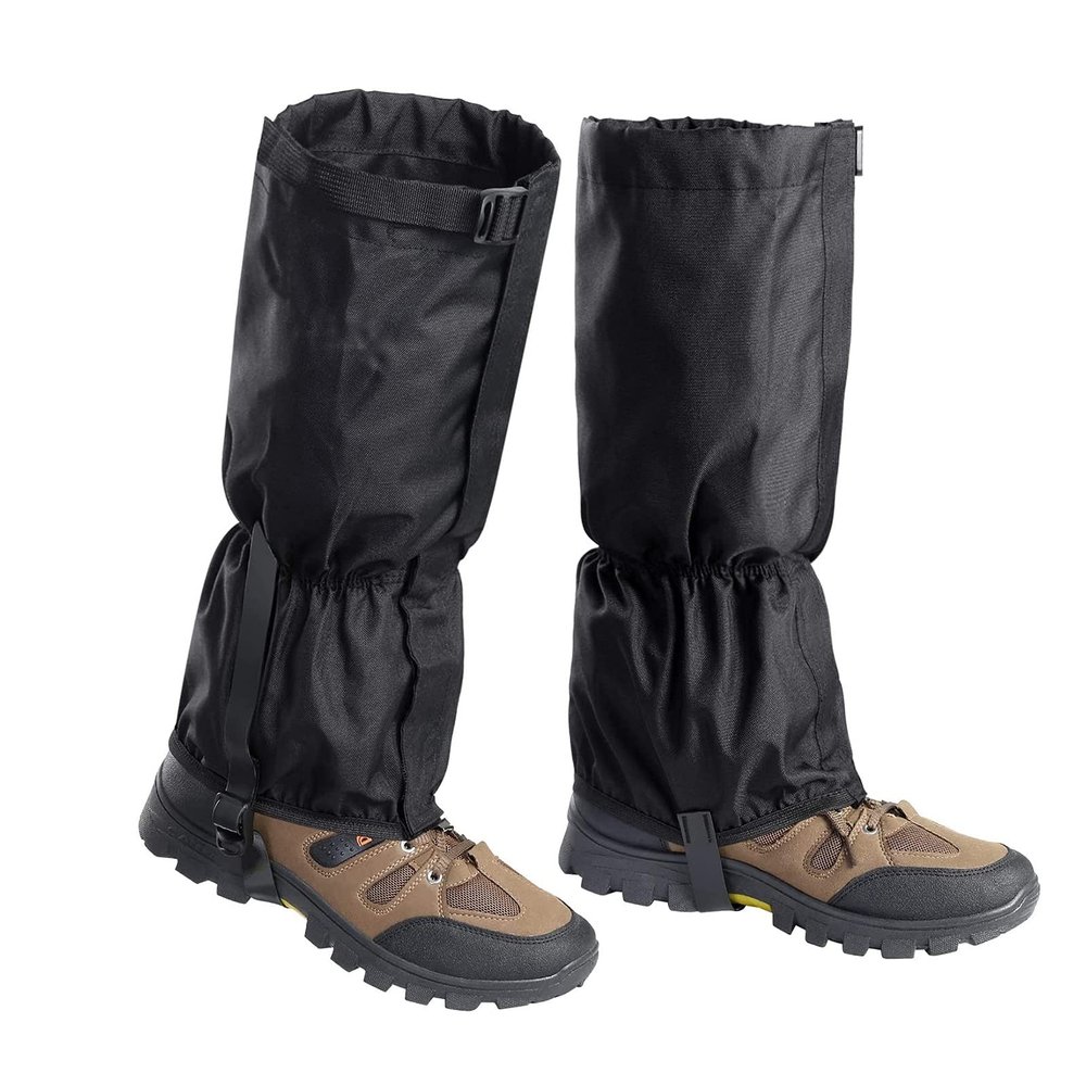 LYLFF Leg Gaiters, Waterproof and Anti-Snake-bite Leggings, Suitable for Hiking, Skiing, Hunting and Mountaineering (Color : Black, Size : One Size)