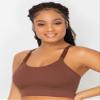 Curvy Couture Women's Plus Size Smooth Seamless Comfort Wire Free Long Line Bra-Chocolate -XXL view 4