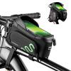 ROCKBROS Bike Frame Bag Bike Phone Mount Bag Bicycle Phone Holder with Side Bags Bike Top Tube Bag for Cycling Mountain Road Bike Pouch Accessories Storage Bag view 1