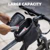 ROCKBROS Bike Frame Bag Bike Phone Mount Bag Bicycle Phone Holder with Side Bags Bike Top Tube Bag for Cycling Mountain Road Bike Pouch Accessories Storage Bag view 3