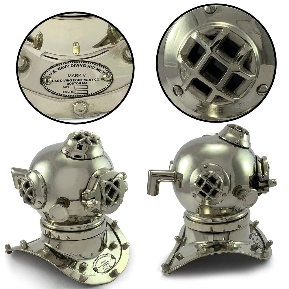Scuba Divers Diving Helmet Military Marine Helmet Replica Model Or Original Chrome Finish Table Top/Desk Top Home | Office | Library Decorative Gift