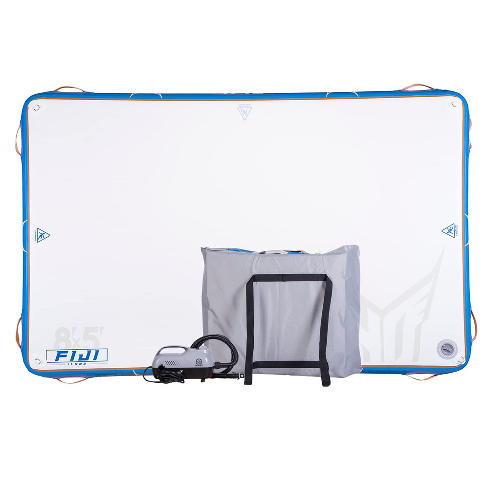 HO Sports Fiji iLand 8' x 5' Inflatable Float for Lake or River
