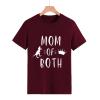 VANOKA MOM of Both-Womens T-Shirts Graphic Funny Short Sleeve Round Neck T-Shirts Women Tops Letter T-Shirt Wine Red view 1