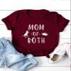 VANOKA MOM of Both-Womens T-Shirts Graphic Funny Short Sleeve Round Neck T-Shirts Women Tops Letter T-Shirt Wine Red view 2