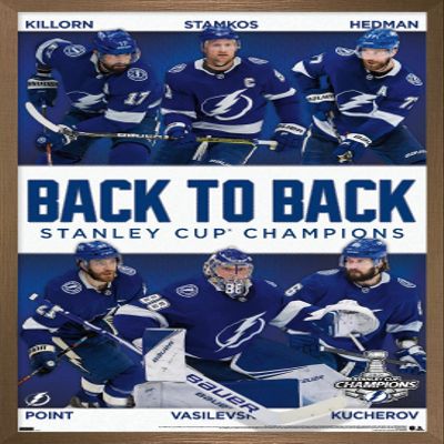 Trends International NHL Tampa Bay Lightning - 2021 NHL Stanley Cup Champions Wall Poster, 34L x 22.4W, Bronze Framed Version