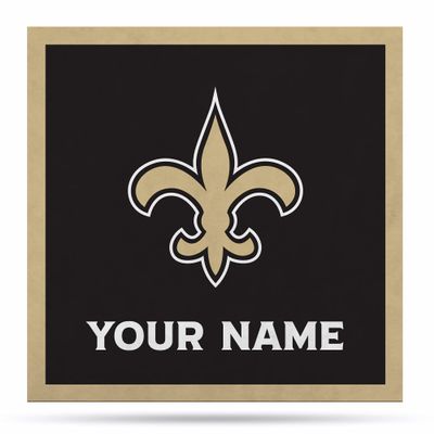 Rico Industries NFL Football New Orleans Saints Personalized 23" X 23" Felt Wall Banner - Sports Decor for Man Cave, Game Room, Office & Bedroom - Made in The USA