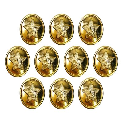 10 USSR Soviet Russian Big Gold Uniform Buttons 22MM Star with Hammer and Sickle