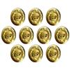 10 USSR Soviet Russian Big Gold Uniform Buttons 22MM Star with Hammer and Sickle view 2