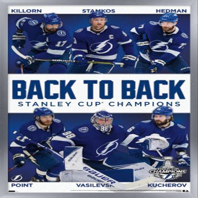 Trends International NHL Tampa Bay Lightning - 2021 NHL Stanley Cup Champions Wall Poster, 34L x 22.4W, Silver Framed Version