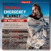 Emergency Blanket 4-Pack Space Mylar Blankets Survival Gear and Supplies Reusable Thermal Camping Hunting Essentials First Aid Car Backpacking Marathon Kit Prepper Go Rave Bug Out Bag Foil Cold Winter view 2