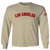 0382. RED Los Angeles California Cali LA Retro Graphic Men's Long Sleeve t Shirt (Beige 2X Large) view 1