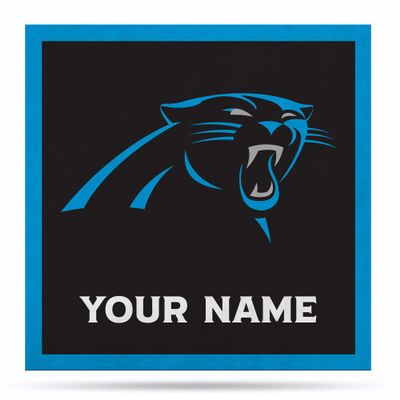 Rico Industries NFL Football Carolina Panthers Personalized 23" X 23" Felt Wall Banner - Sports Decor for Man Cave, Game Room, Office & Bedroom - Made in The USA