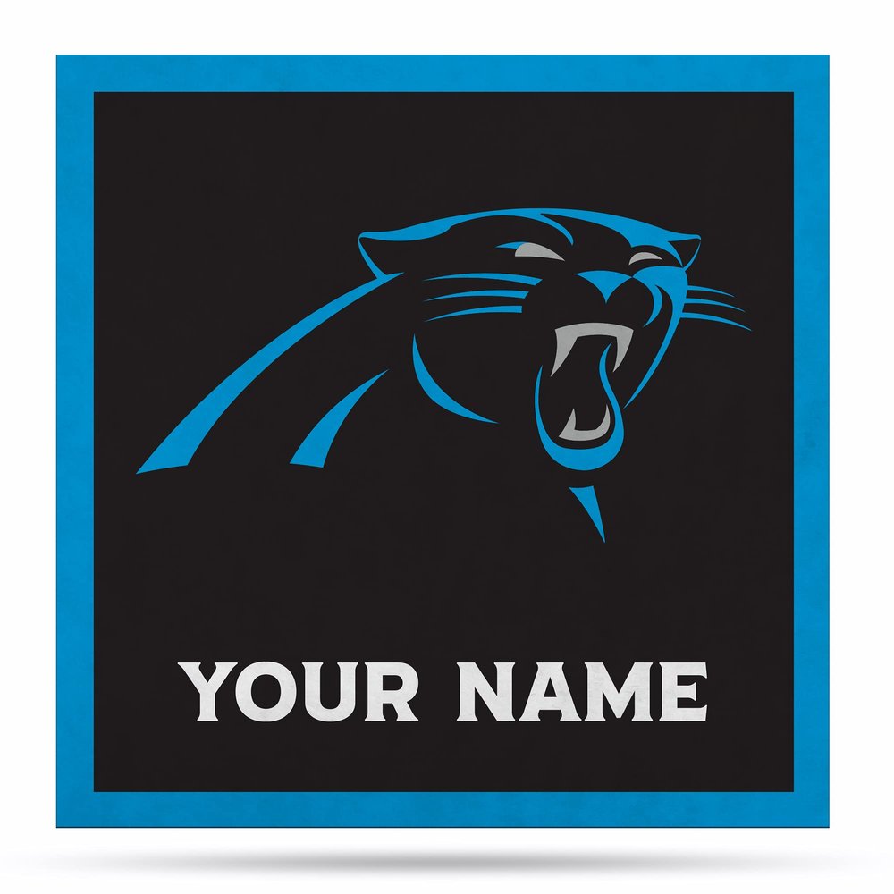 Rico Industries NFL Football Carolina Panthers Personalized 23" X 23" Felt Wall Banner - Sports Decor for Man Cave, Game Room, Office & Bedroom - Made in The USA