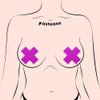 PASTEASE X Pasties - Neon Purple UV Reactive X Nipple Covers for Festivals, Raves, & Lingerie | Halloween Accessory | Latex Free & Made in USA (Neon Purple UV Reactive X) view 3