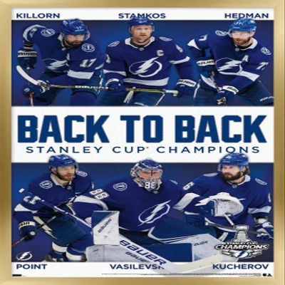 Trends International NHL Tampa Bay Lightning - 2021 NHL Stanley Cup Champions Wall Poster, 34L x 22.4W, Gold Framed Version