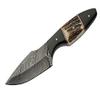 SANZ Damascus Hunting Knife 8 Inch - Camping Knife with Stag/Horn Handle, Full Tang Blade & Sheath for Hunting, Camping & Outdoor uses for Men view 2