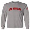 0382. RED Los Angeles California Cali LA Retro Graphic Men's Long Sleeve t Shirt (Light Gray X-Large) view 1