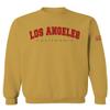 0382. RED Los Angeles California Cali LA Retro Graphic Men's Crewneck Sweatshirt (Gold Small) view 1