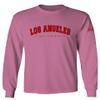 0382. RED Los Angeles California Cali LA Retro Graphic Men's Long Sleeve t Shirt (Pink Medium) view 1
