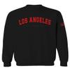 0382. RED Los Angeles California Cali LA Retro Graphic Men's Crewneck Sweatshirt (Black X-Large)