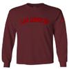 0382. RED Los Angeles California Cali LA Retro Graphic Men's Long Sleeve t Shirt (Maroon X-Large) view 1
