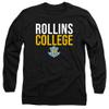 Rollins College Official Stacked Unisex Adult Long-Sleeve T Shirt,Black, 3X-Large view 1