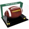 Deluxe Acrylic Football Display Case UV Protection with Mirrored Back  Football Case Display Clear with Gold Risers and Black Base for Autographed Memorabilia | No Assembly Required view 4