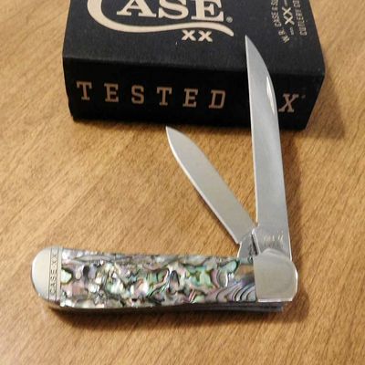 Case XX 12023 Genuine Abalone Handle 2 Blade Copperhead
