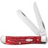Case XX WR POCKET KNIFE MINI TRAPPER - DARK RED BONE CS - PEACH SEED JIG, ITEM 31952, LENGTH CLOSED 3 1/2 INCH (6207 CV) view 1
