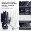Amy Sport Golf Gloves Men Right Handed Golfer Left Hand Leather with Ball Marker Value 3 Pack, Color Leather Glove All Weather Grip Comfortable, Fit Size Small Medium Large XL (Blue, Large, Left) view 2