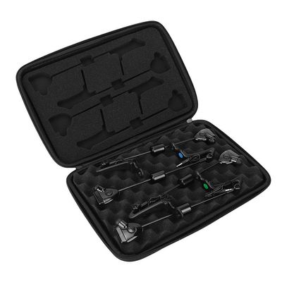 Fish Alarm Bite Indicator, 4 pcs LED Fishing Bite Alarm Set Hangers Swinger Chain Indicator Sound and Light Alert with Carry Case for Fishing Rod