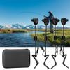 Fish Alarm Bite Indicator, 4 pcs LED Fishing Bite Alarm Set Hangers Swinger Chain Indicator Sound and Light Alert with Carry Case for Fishing Rod view 3