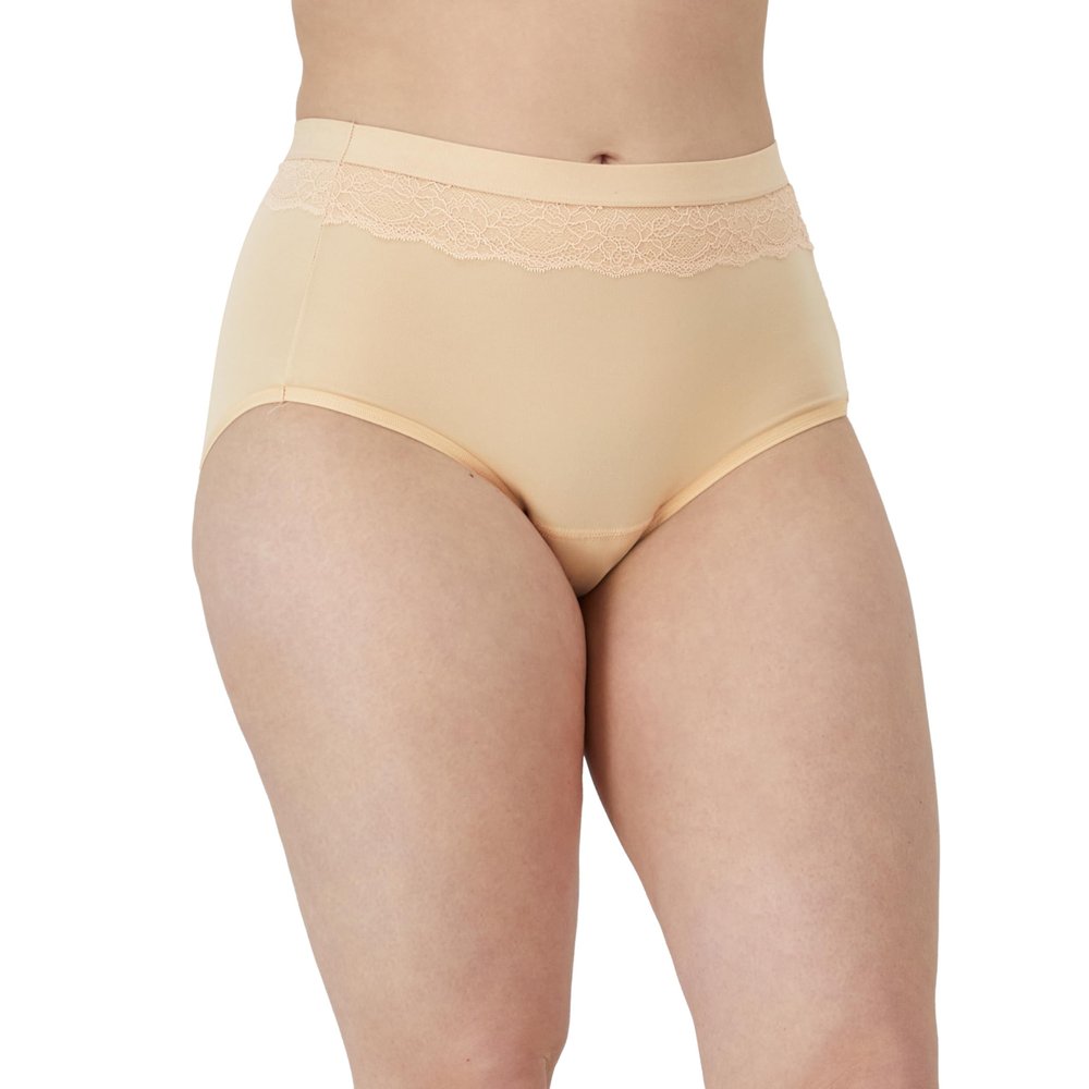 Bali womens Beautifully Confident With Leak Protection Liner brief Briefs, Soft Taupe, 8 US