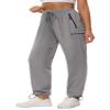 Cakulo Plus Size Pants for Women Cargo Hiking Work Golf Travel Camping Waterproof Rain Quick Dry Light Weight Pants Pockets Light Grey 2XL view 2