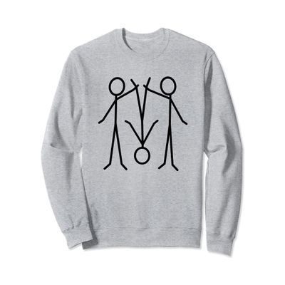 Funny Stick Figure Upside Down Sweatshirt
