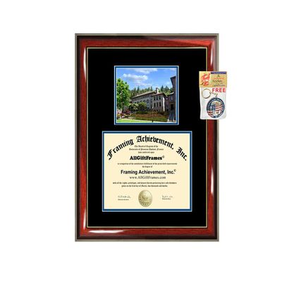 AllGiftFrames Diploma Frame with WWU Campus Photo Custom Degree Framing School Western Washington University Graduation Gift Graduate Certificate Double Holder Bachelor Master MBA