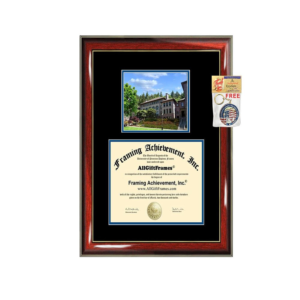 AllGiftFrames Diploma Frame with WWU Campus Photo Custom Degree Framing School Western Washington University Graduation Gift Graduate Certificate Double Holder Bachelor Master MBA