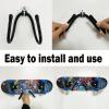 Pmsanzay Skateboard Wall Rack Storage, Holds 4 Boards, Longboard Wall Display Tool Rack, Deck Display Wall Mount Hanger Rack, Home and Garage Skateboard Storage Hanger view 3