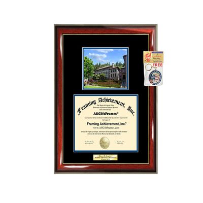 AllGiftFrames Engraved Diploma Frame with Western Washington University Picture Campus Degree Framing Document WWU Graduation Gift Graduate Certificate School Plaque Double Holder