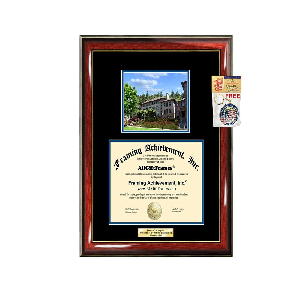 AllGiftFrames Engraved Diploma Frame with Western Washington University Picture Campus Degree Framing Document WWU Graduation Gift Graduate Certificate School Plaque Double Holder