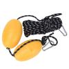OUKENS Boating Kayak Floating Ball, Kayak Boat Leash Rope with Buoy Floating Ball Stainless Steel Hook for Fishing Drift Anchors System (Double Ball view 2