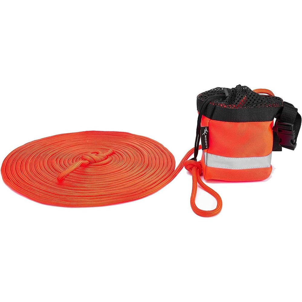 MOPHOEXII Rescue Throw Bag with 50/100 Feet Floating Line,Emergency Throw Bag with Whistle Buckle for Kayaking and Rafting,Safety Equipment for Raft and Boat(Orange, 100)
