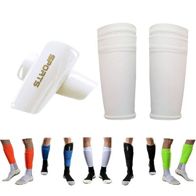 Youth Soccer Shin Guards for Kids Child with Sleeves Soccer Shin Pads and Shin Guard Sleeves Calf Sleeves Protective Gear for Boys Girls Kids Youth Teenagers Adult (White, S 3'3" - 3'11")